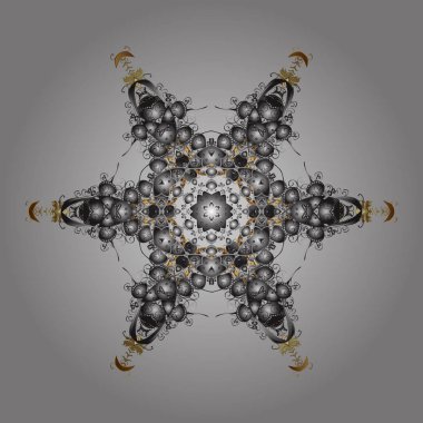 Vector noel soyut renkli arka plan ve şirin kar tanesi. Kar taneli altın renkler. Vektör illüstrasyonu.