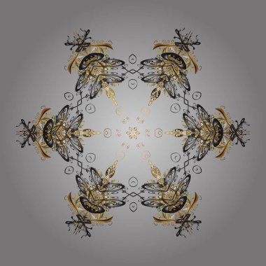 Snowflakes desen. Vektör çizim. Kar taneleri arka plan. Kar tanesi süs desen. Düz renkli arka plan üzerinde izole kar taneleri tasarımını.