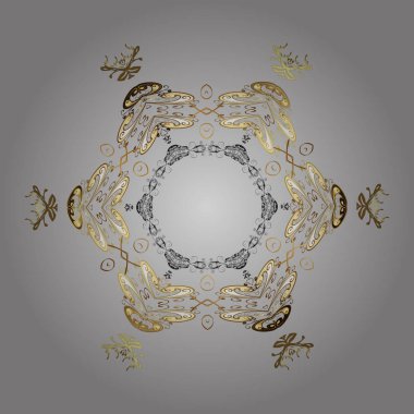 Weather illustration ice collection. Winter christmas snow flat crystal element. Snowflake vector icon background gray and beige color. Vector design. Xmas frost snow flake isolated silhouette symbol.