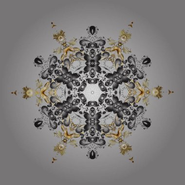 Kar taneleri arka plan. Arka plan üzerinde izole soyut kar taneleri ile düz tasarım. Kar tanesi süs desen. Snowflakes desen. Vektör çizim.