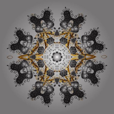 Xmas frost kar pul izole siluet simge. Kış altın Noel kar düz kristal öğesi. Kar tanesi vektör simge arka plan. Hava illüstrasyon buz koleksiyonu. Vektör çizim.