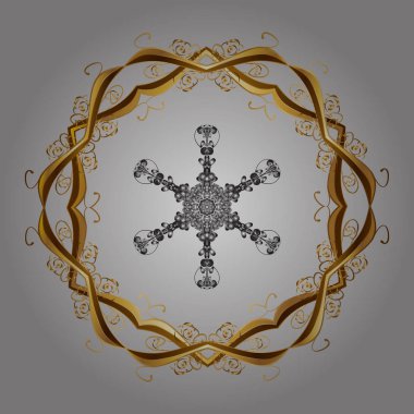 Vektör çizim. Snowflakes desen. Renk arka plan üzerinde izole soyut kar taneleri ile düz tasarım. Vektör kar taneleri arka plan. Kar tanesi renkli desen.