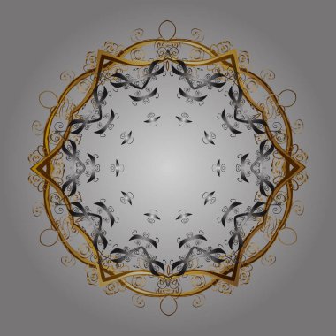 Kış, neşeli Noel tatili, mutlu yeni yıl kutlama vektör çizim sembolü. Soyut duvar kağıdı, dekorasyon sarma. Kar tanesi basit. Altın renkler sevimli kar tanesi.