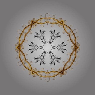 Soyut duvar kağıdı, dekorasyon sarma. Kar tanesi basit. Resimde altın renkler. Kış, neşeli Noel tatili, mutlu yeni yıl kutlama vektör çizim sembolü.