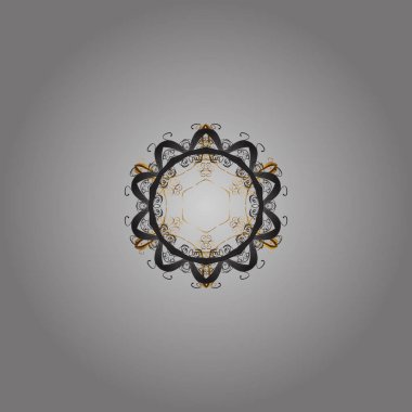 Kar taneleri altın renklerle. Vektör çizim. Vektör Noel renkli arka plan ile sevimli kar tanesi.