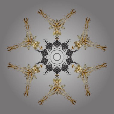 Vektör çizim. Kar tanesi süs desen. Snowflakes desen. Arka plan üzerinde izole soyut kar taneleri ile düz tasarım. Kar taneleri arka plan.