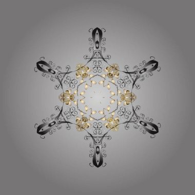 Kar tanesi vektör çizim. Altın renkleri izole. Kar tanesi simgesi. Kış kar tanesi.