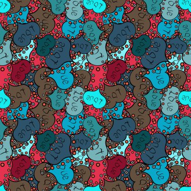 Vektör tasarımı. Şirin yazı hat metin ve kalpleri, zarflar, kesintisiz aşk desenle doodles. El illüstrasyon karikatür tarzında çekilmiş. Mavi, siyah ve kahverengi renkleri üzerinde grafik kalpleri sevgi.