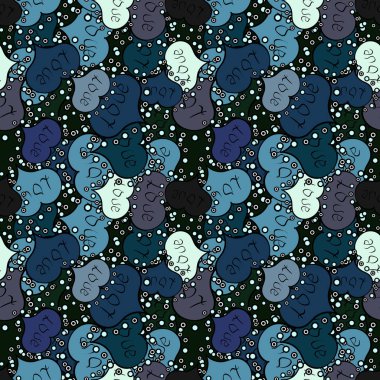 Textile graphic t shirt print on blue, black and neutral colors. Seamless All you need is love quote with hearts. Design. Vector illustration.