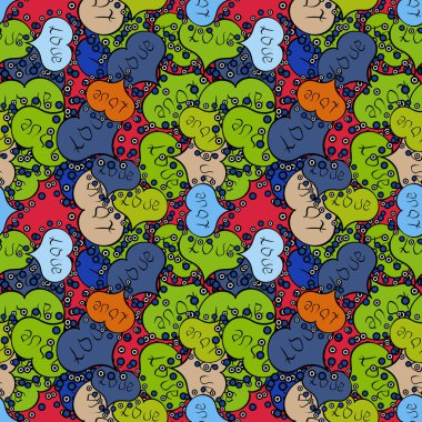 Mavi, yeşil ve siyah kupa ile sorunsuz vektör arka plan. Aşk, evlilik, Sevgililer günü tasarım.