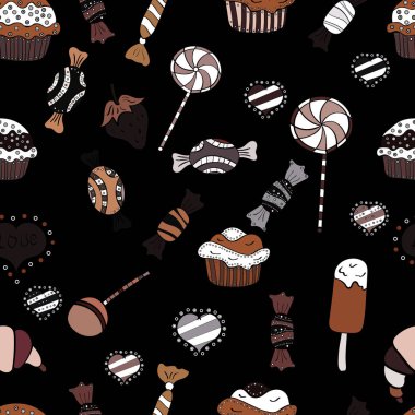 Vektör tatlılar ve şekerler. Vektör. Sorunsuz şekerler.