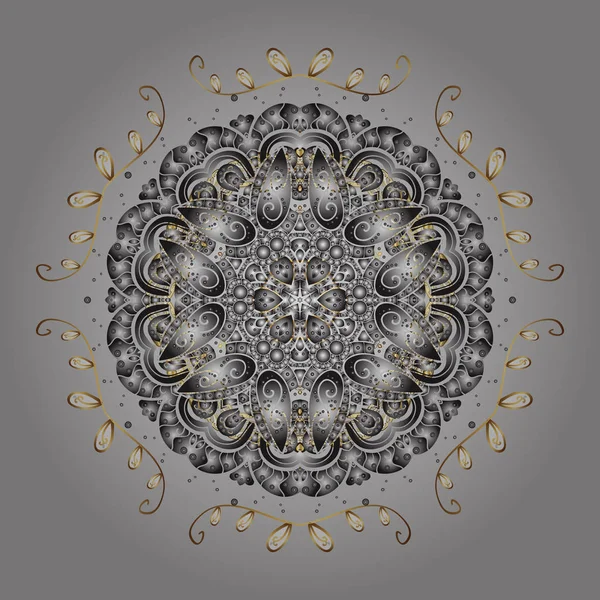 Vector Snowflake Fine Snowflake Vector Illustration Abstract Winter Golden Ornament — Stock Vector