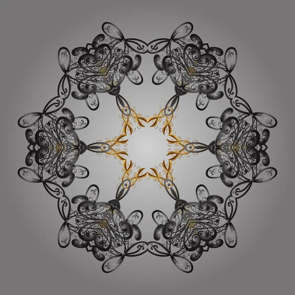 Snowflake isolated. Cute ornament object. Snowflake ornament Vector illustration. Snowflake ornament on a golden colors.