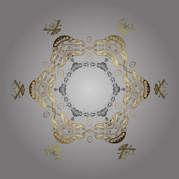 Weather illustration ice collection. Winter christmas snow flat crystal element. Snowflake vector icon background gray and beige color. Vector design. Xmas frost snow flake isolated silhouette symbol.