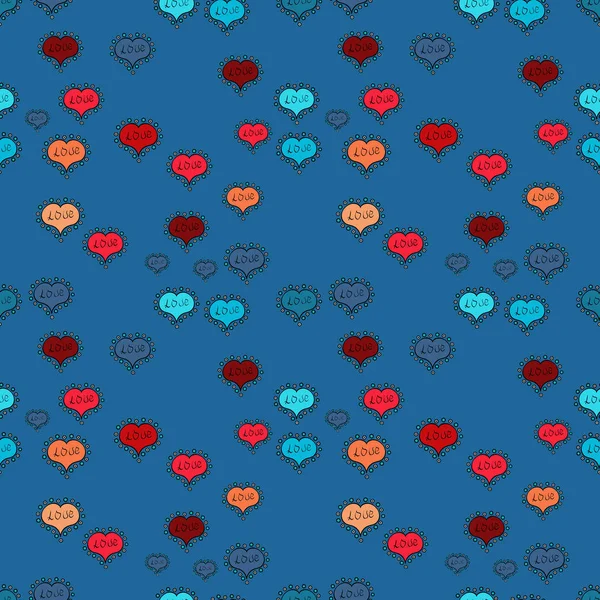 Diseño Vectorial Los Corazones Gráficos Aman Los Colores Azul Rojo — Archivo Imágenes Vectoriales