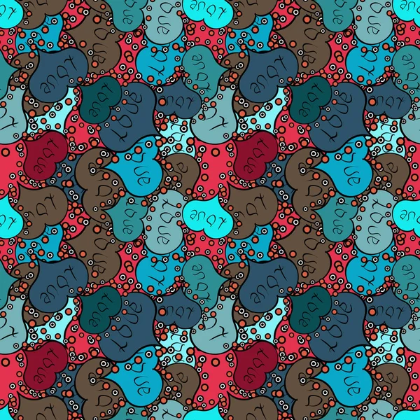 Vektör tasarımı. Şirin yazı hat metin ve kalpleri, zarflar, kesintisiz aşk desenle doodles. El illüstrasyon karikatür tarzında çekilmiş. Mavi, siyah ve kahverengi renkleri üzerinde grafik kalpleri sevgi.