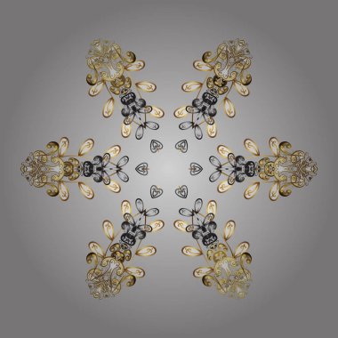 Resimde altın renkler. Kar tanesi basit. Kış, neşeli Noel tatili, mutlu yeni yıl kutlama vektör çizim sembolü. Soyut duvar kağıdı dekorasyon sarma,.