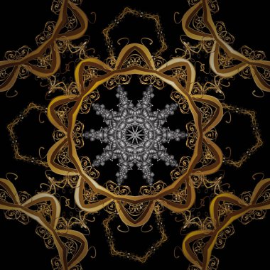 Siyah renkleri altın öğesinde. Vektör çizim davetiyeler, kartları, web sayfası için. Doğu stil öğesi. Altın anahat çiçek dekor. Tasarım şablonunun sanat sorunsuz kenarlık çizgisinin.