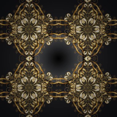 Grafik modern seamless modeli siyah renkler. Sorunsuz çiçek desenli. Sorunsuz vektör arka plan. Duvar kağıdı Barok, Şam.