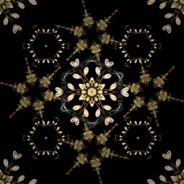 Золоті Шпалери Тлі Текстури Золотий Квітковий Орнамент Стилі Бароко Дамаск — стоковий вектор