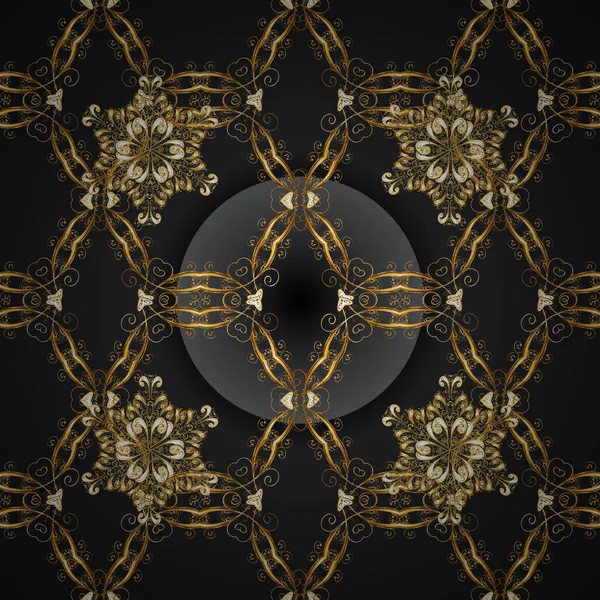 Zwarte Gouden Patroon Elegante Vector Klassiek Patroon Naadloze Abstracte Achtergrond — Stockvector