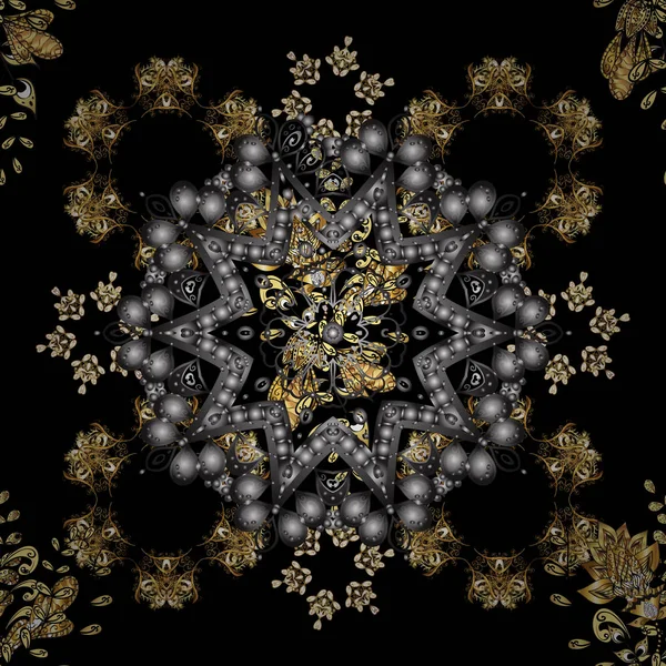 Bezproblémové Orientální Ornament Stylu Baroka Tradiční Klasické Zlaté Vektorové Vzorek — Stockový vektor