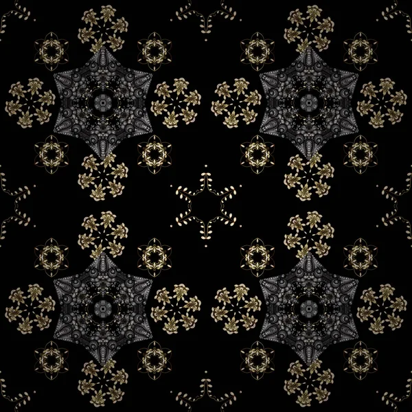Patrón Vector Dorado Clásico Tradicional Colores Negro Gris Con Elementos — Archivo Imágenes Vectoriales
