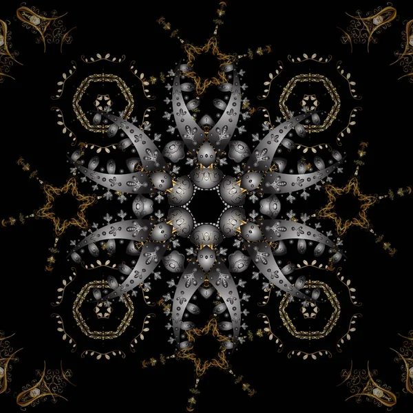 Patrón Dorado Sin Costuras Patrón Sin Costuras Colores Grises Negros — Vector de stock