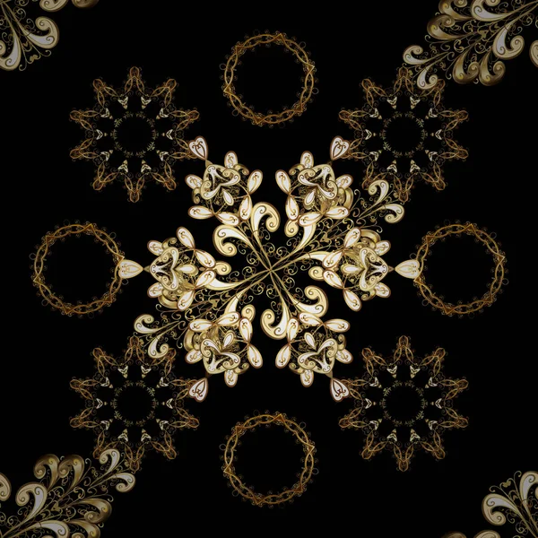 Vector Ornamento Oriental Padrão Dourado Sem Costura Padrão Sem Costura —  Vetores de Stock