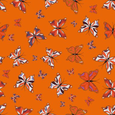 Kumaş, kağıt, sarmalayıcıları ve kroki tasarımı için güzel arka plan. Renkli kelebekler sorunsuz arka plan. Vektör çizim.