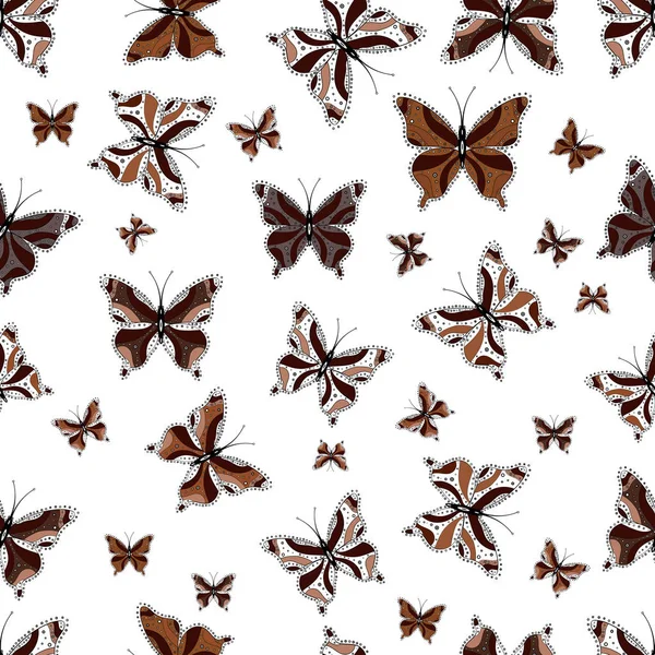 Modèle Féminin Simple Pour Carte Impression Invitation Collection Papillons Colorés — Image vectorielle