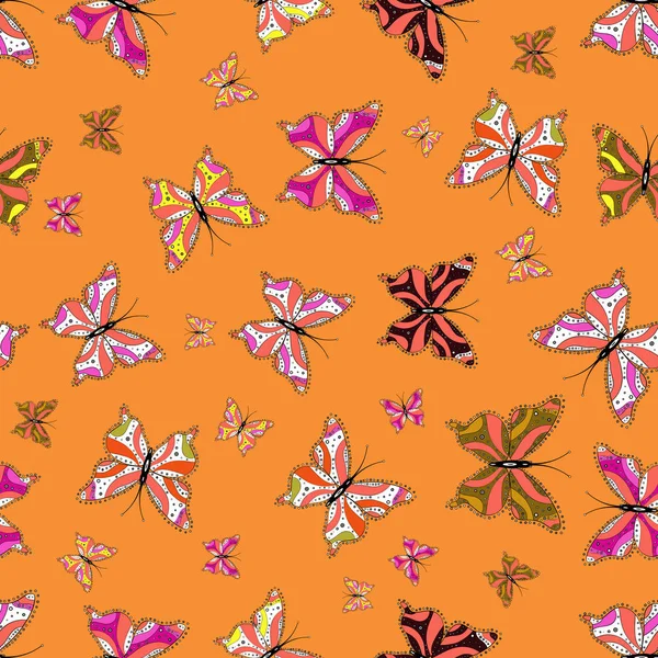 Conception Vectorielle Motif Floral Papillon Sur Thème Tropical Parfait Pour — Image vectorielle