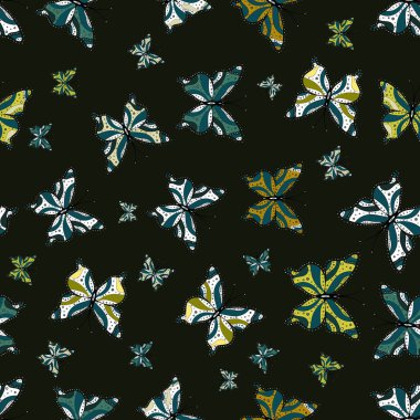 Beyaz, mavi ve gri renkler soyut şirin kelebek. Vektör çizim. Dikişsiz desen arka plan. Basit tarzda.