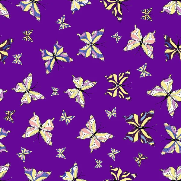 Diseño Tela Linda Moda Hermoso Patrón Moda Con Mariposas Ilustración — Vector de stock