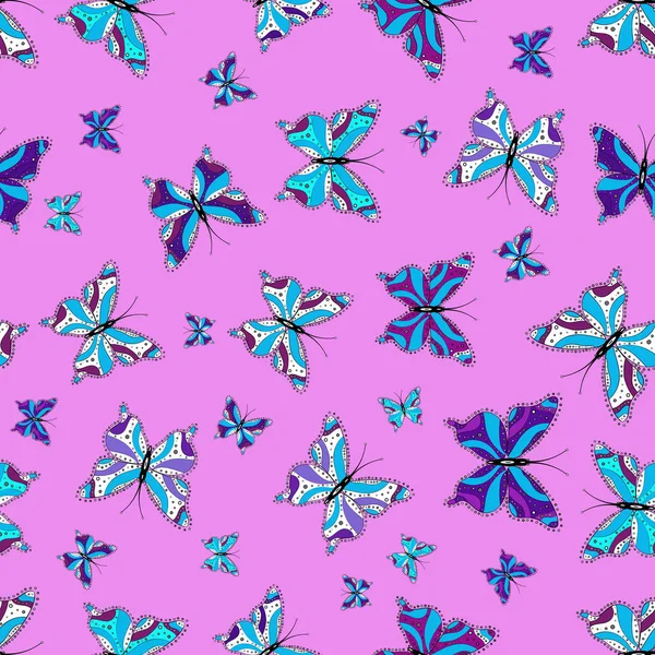 Mode Stil Lustiges Schmetterlingsmuster Für Textilien Und Stoff Abstraktes Nahtloses — Stockvektor