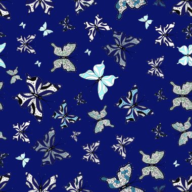 Sketchs, web sayfası arka planlar, yüzey dokuları, Tekstil için mükemmel. Resimler mavi, siyah ve beyaz witg tropikal kelebekler renkler. Arka plan sorunsuz. Vektör kelebekler desen.