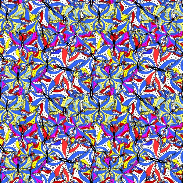 Jolie Texture Tissu Papillon Sans Couture Avec Buvard Sur Noir — Image vectorielle