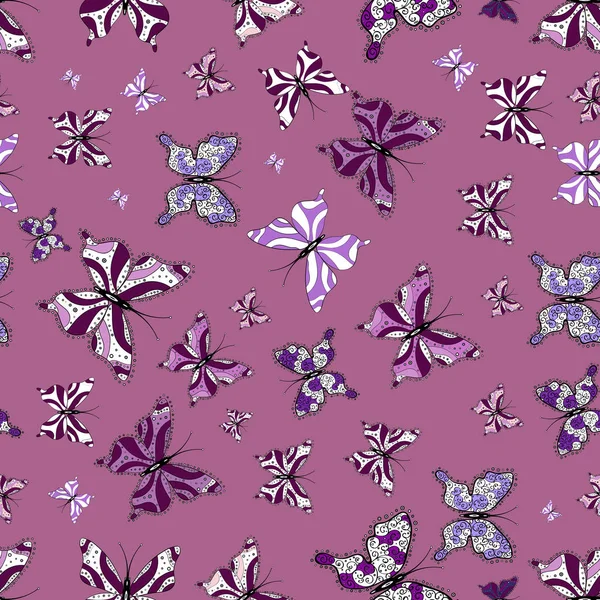 Décor Sur Fond Violet Violet Blanc Pour Conception Vêtements Fond — Image vectorielle