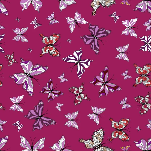 Vektorillustration Schönes Modemuster Mit Schmetterlingen Fantasie Illustration Mode Niedlichen Stoff — Stockvektor
