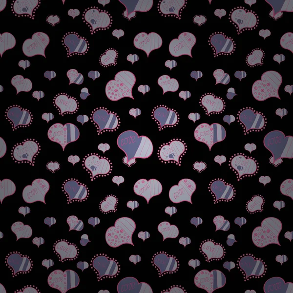 Векторні Ілюстрації Безшовний Фон Великих Малих Сердець Гойдалками Сірих Рожевих — стоковий вектор