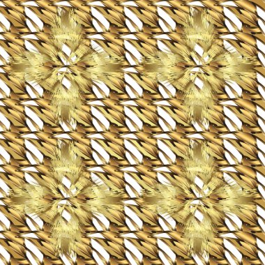 Oryantal vektör klasik kahverengi ve sarı ve altın desen. Sorunsuz arka plan. Vektör çizim.