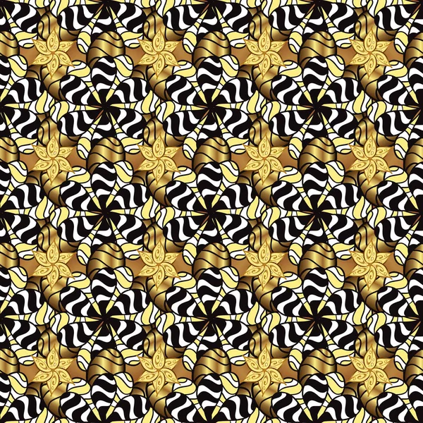 Золотой Рисунок Фоне Текстуры Золотое Цветочное Украшение Стиле Барокко Золотой — стоковый вектор