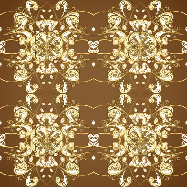 Fondo Abstracto Sin Costuras Con Elementos Repetitivos Patrón Marrón Beige — Vector de stock