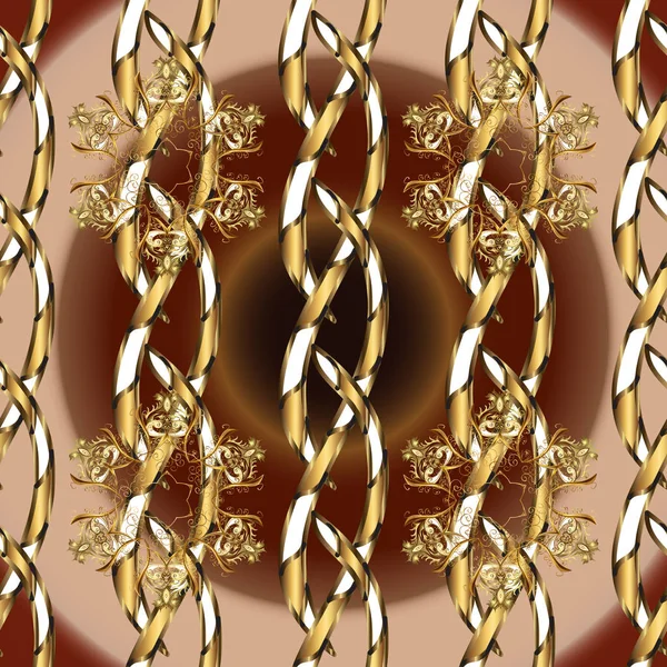 Motif Oriental Classique Sur Les Couleurs Marron Beige Vecteur Traditionnel — Image vectorielle