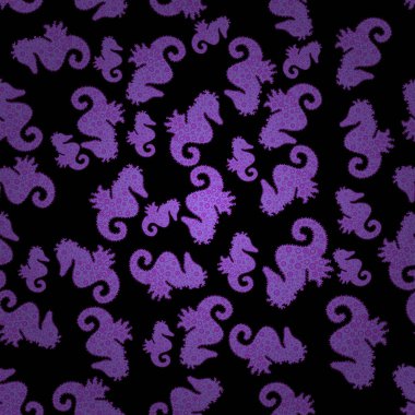 Kroki, doodle, karalama. Kızlar, Erkek, giyim, kroki için soyut seamless modeli. Mor, mor ve siyah renklerin hayal et. Sonsuz. Deniz tek boynuzlu at vektör yazdırma.