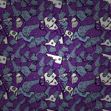 Suluboya resim. Dikişsiz desen nazik, mor, mavi ve siyah renk bahar. Vektör çizim.