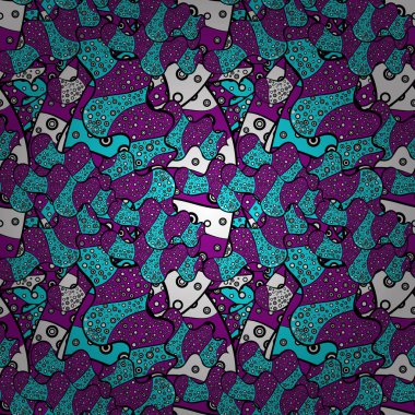 Mor, mavi ve siyah renkler. Vektör - hisse senedi. O-ebilmek var olmak kroki üzerinde kullanılan, kupa baskı, Bebek giyim, kutuları vb kaydırma. Dikişsiz güzel kumaş desen. Güzel arka plan. Doodles'ın şirin desen.