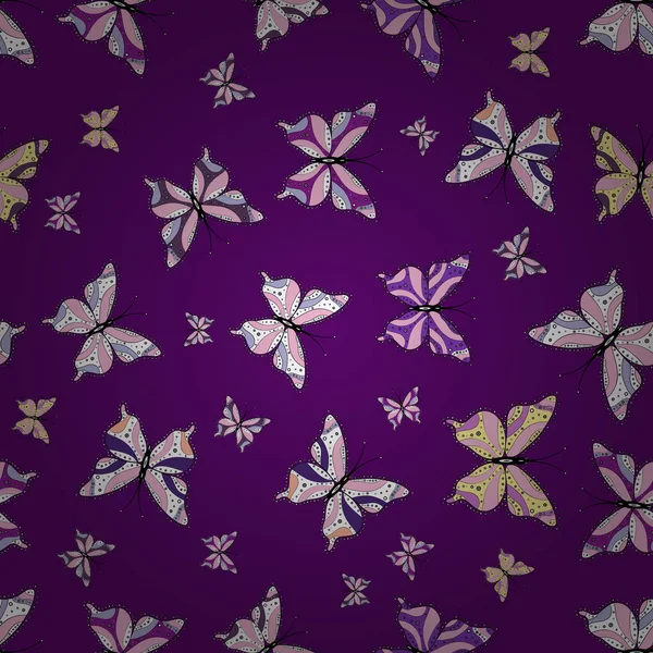Симпатичный Фон Оформления Ткани Бумаги Оберток Эскизов Нейтральный Фиолетовый Белый — стоковый вектор