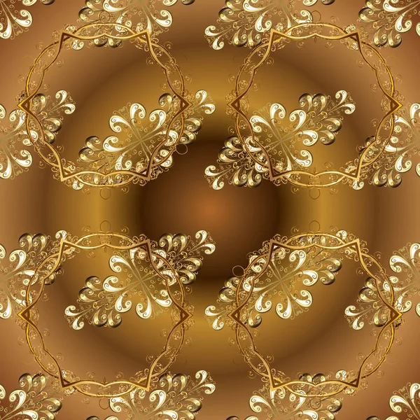Традиційний Орієнтальний Орнамент Безшовний Класичний Векторний Золотий Візерунок Класичний Вінтажний — стоковий вектор