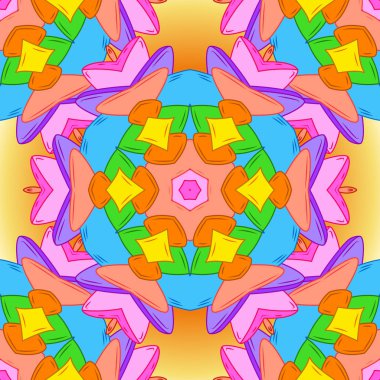 Güzel desen kağıt vektör kaydırma. Karalamalar turuncu, sarı ve mavi renkler. Dikişsiz desen kroki şirin arka plan.